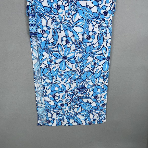 Lilly Pulitzer Dress Womens 6 Blue White Floral Donna Maxi Romper Sleeveless - Picture 12 of 16